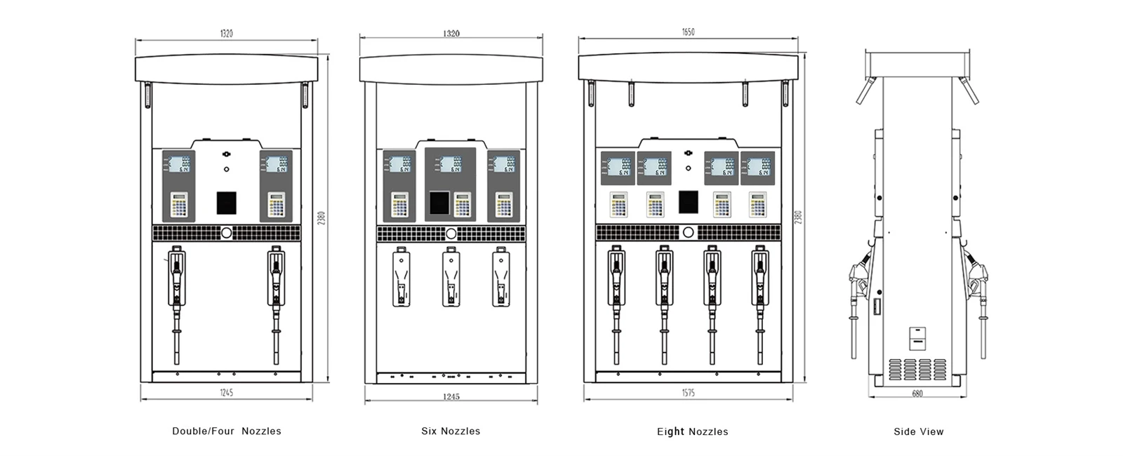 fuel dispenser size fuel dispenser size